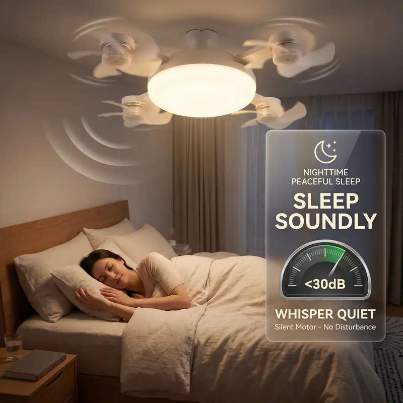 2-in-1 Ceiling Fan Light – Silent LED Fan with Remote for Bedroom & Home