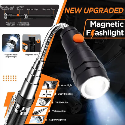 Extendable Magnetic Pickup Tool – Telescoping Magnet with LED Light