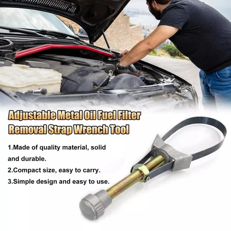 Universal Oil Filter Wrench – Adjustable Strap Tool for Cars & Trucks