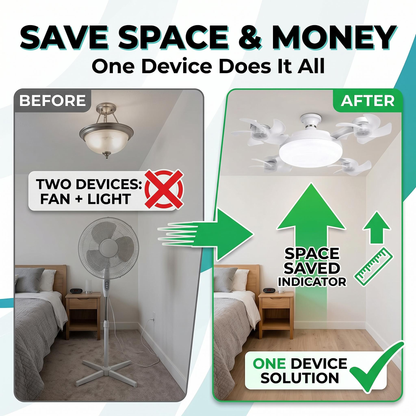 2-in-1 Ceiling Fan Light – Silent LED Fan with Remote for Bedroom & Home