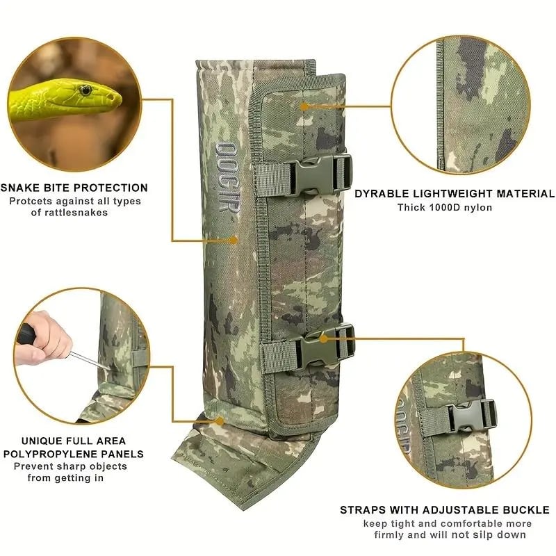Snake-Resistant Leg Gaiters – Protective Outdoor Gear for Hiking, Hunting & Camping
